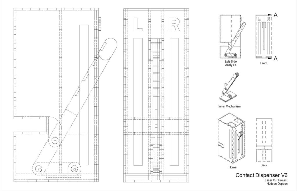 Technical Drawing of Contact Dispenser